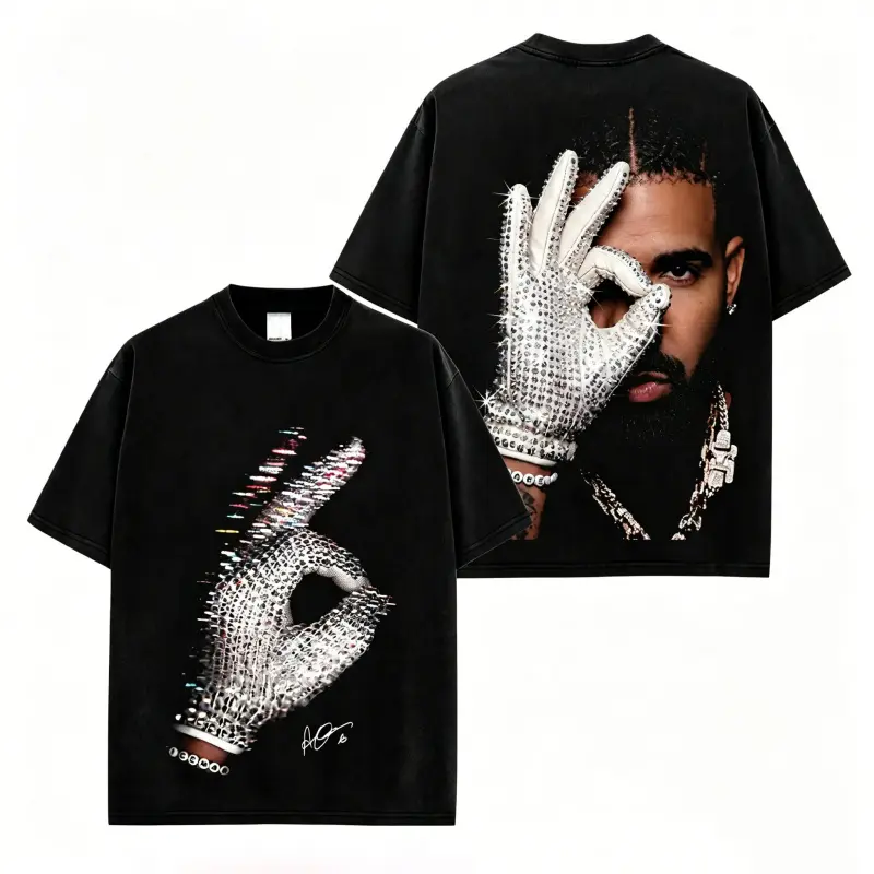 Men's Oversized Distressed Soft Casual Unisex Short-Sleeve Cotton T-Shirt - Drake The Iceman 2026 # 13 HIT Album Vintage Rap Merch, Hip Hop Streetwear, USA Trend Loose-Fit Button-Accent Sports Outerwear