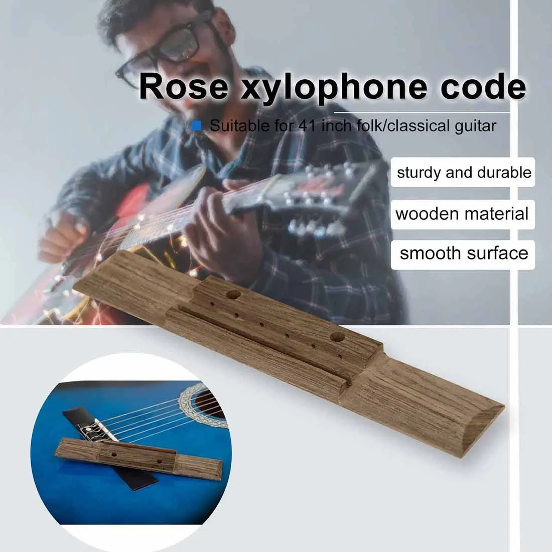 Premium Rosewood Acoustic Guitar Bridge DIY Repair Replacement Part Folk Guitar String Bridge Accessory For Guitar Lovers
