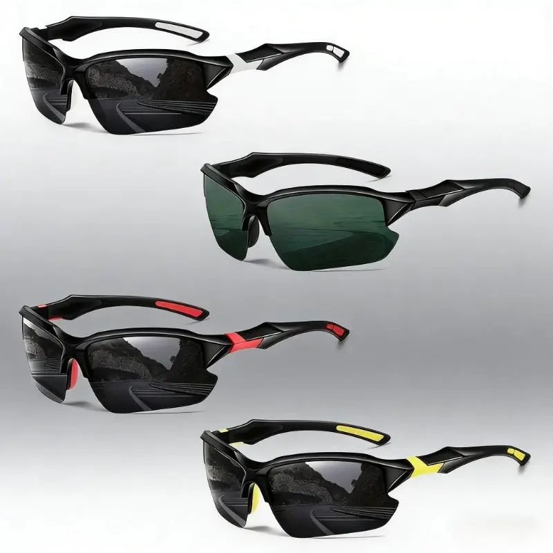 4Pcs Polarized Sports Glasses for Men Women - Windproof Outdoor Eyewear for Sports & Driving