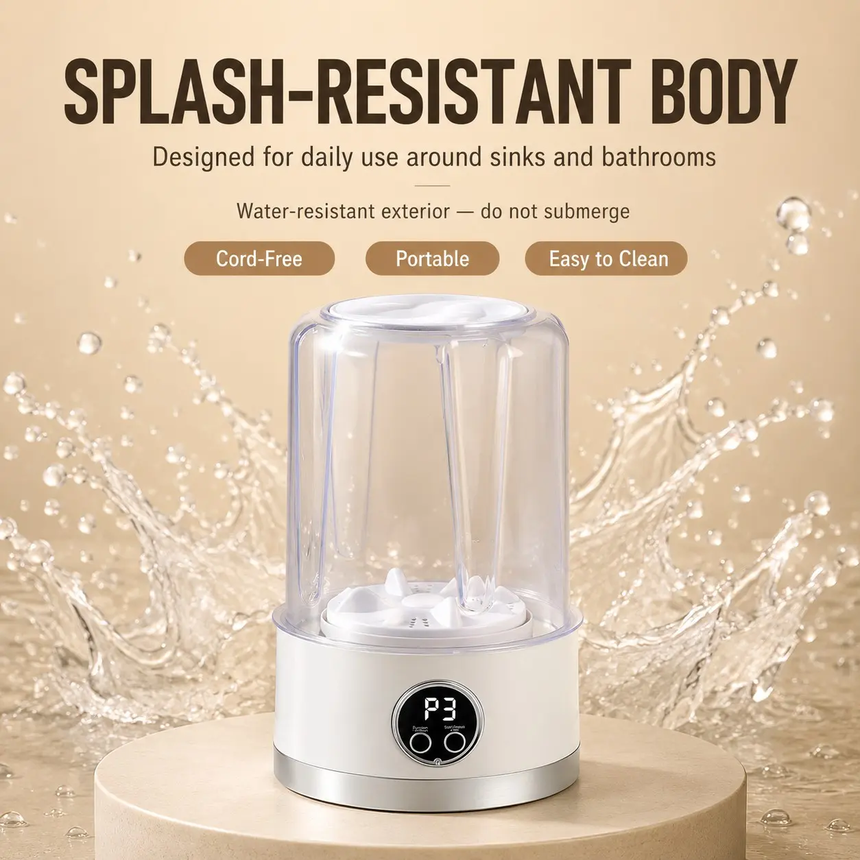 Wireless Charging Mini Washing Machine, 1L Capacity, Ideal for Underwear, Socks, Lightweight Clothes, Quick Wash, Multi-Mode, Portable