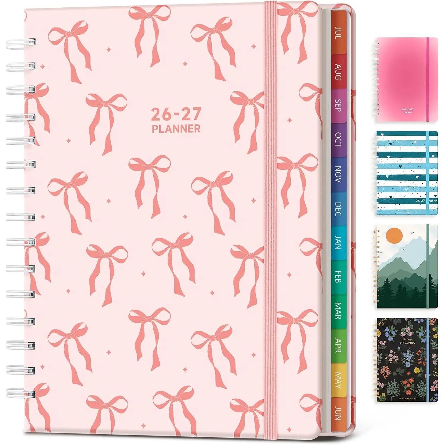 Planner 2026-2027 Monthly and Weekly Academic Planner July 2026 - June 2027, Hardcover Calendar 2026-2027 Agenda Daily Planner for Student Teacher School Office Supplies, 6" x 8.3",  Bow