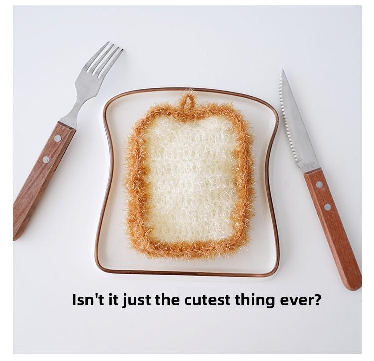 [3-Pack] Korean-style simulated avocado dishcloth, simulated toast bread dishcloth, simulated garlic head non-greasy cleaning cloth, easy to clean and lint-free household items