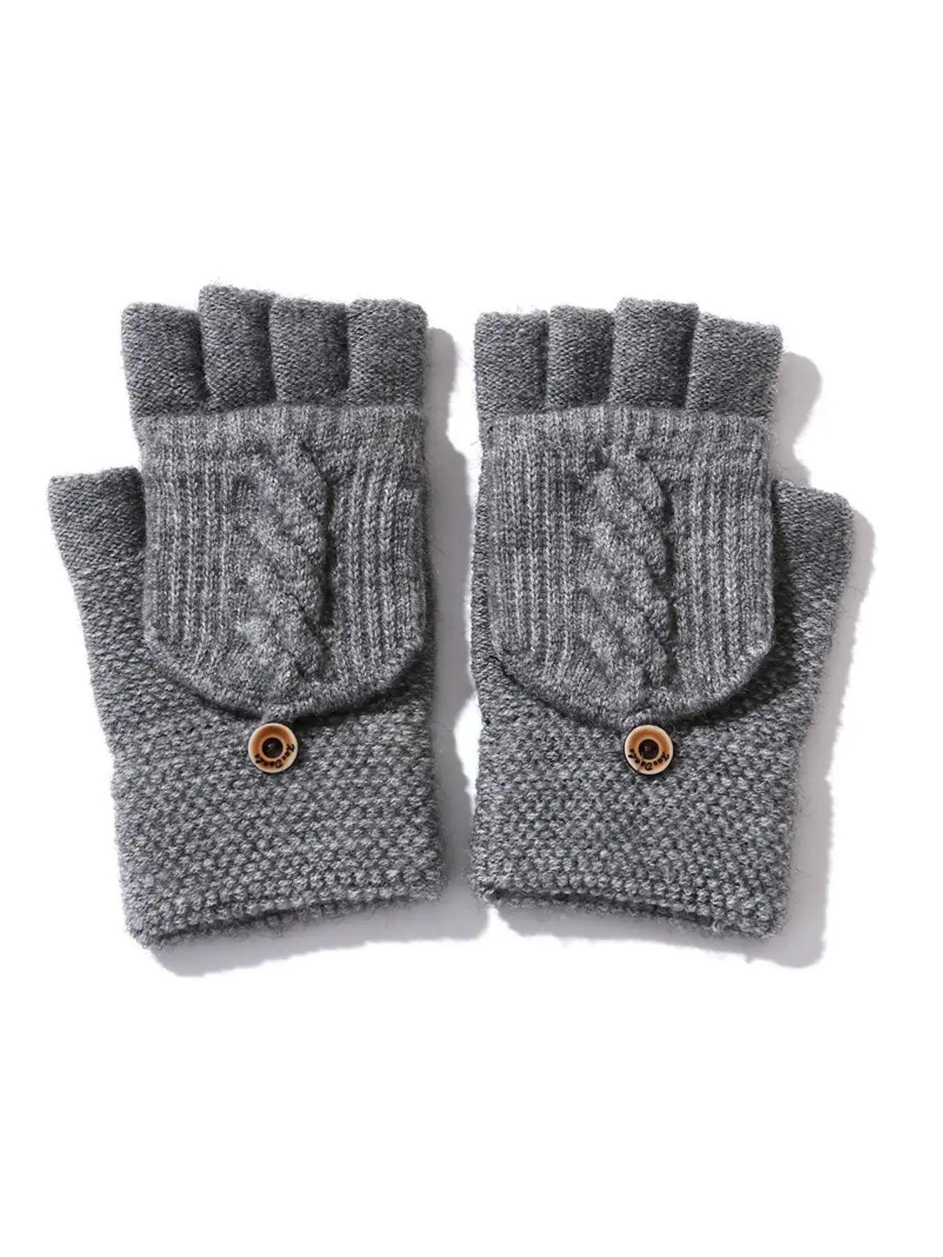 Knit Flip-Top Half-Finger Gloves, Fall Winter Crochet Dual-Use Reversible Warm Knitted Mitts, Office Writing Unisex Cozy Gloves