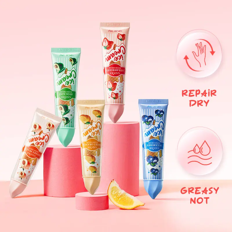 Fruit Hand Cream Gift Set 5PCS, Strawberry Orange Avocado Blueberry Peach, Moisturizing Daily Hand Care For All Seasons