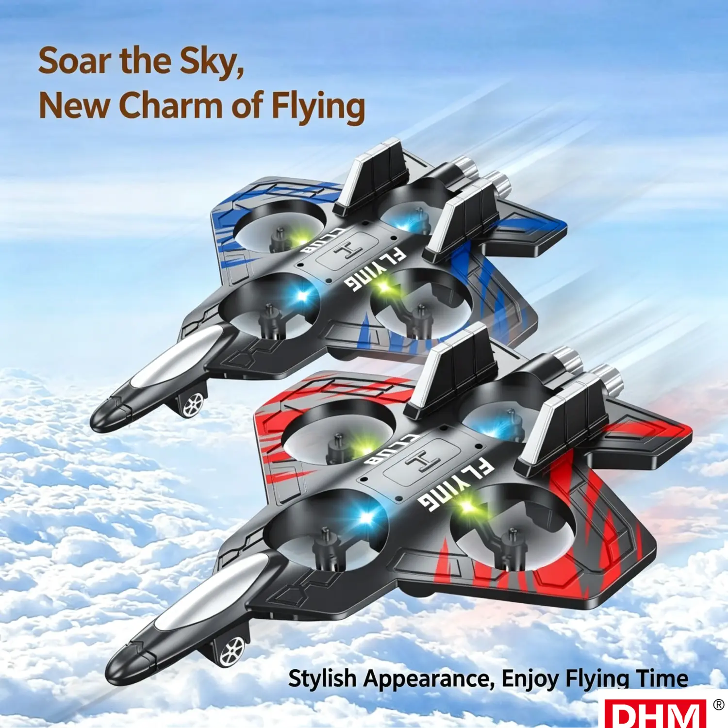 2026 New Foam Remote-Controlled Drone, Electric RC Aircraft with 360° Stunt Flips, Altitude Hold Hovering, 1-Button Takeoff/Landing, Dual Charging Batteries, Built-In LED Lights, Suitable for Outdoor Parties
