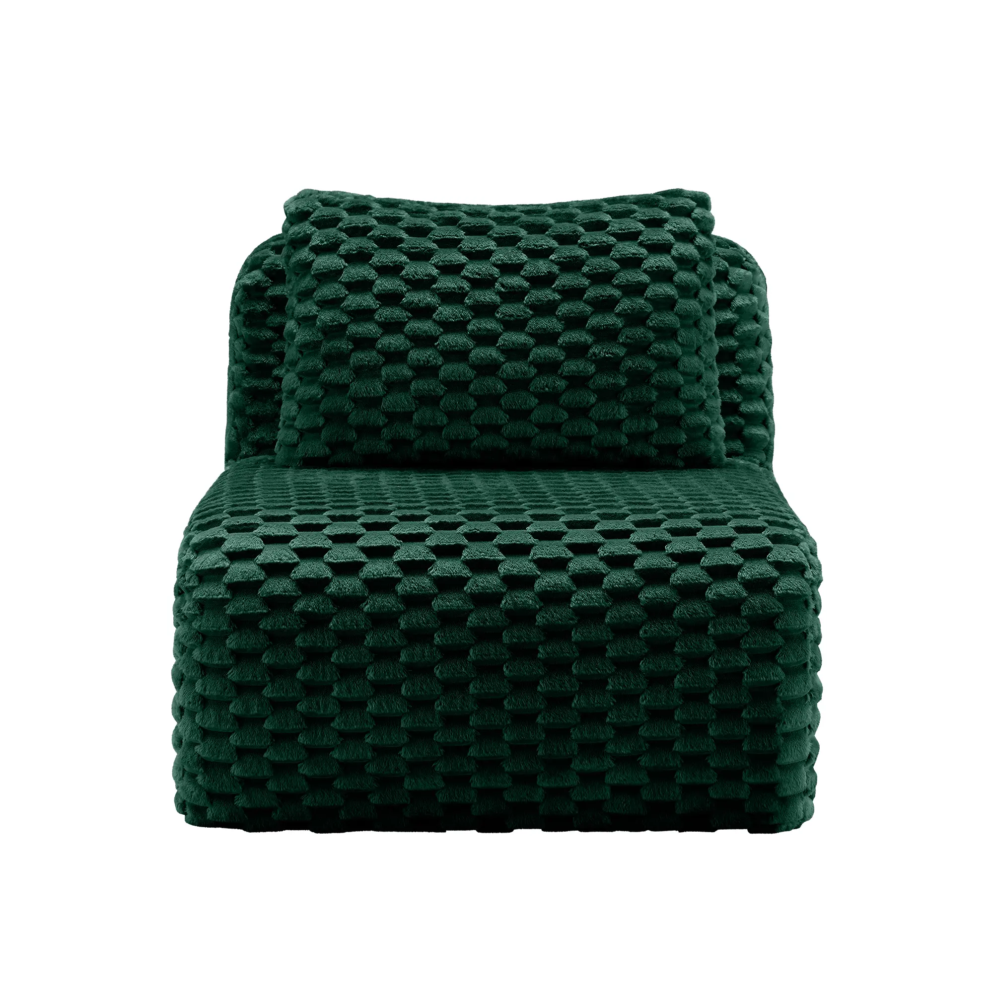 ARCH Armless Sofa with Pillow Flannelette Fabric Couch for Living Room, Single Seat Small Sofa with Pillow, Green Upholstered Loveseat for Apartment, Compact Couch with Pillow, Modern Sofa for Small Space, 1-Pack, Living Room Furniture