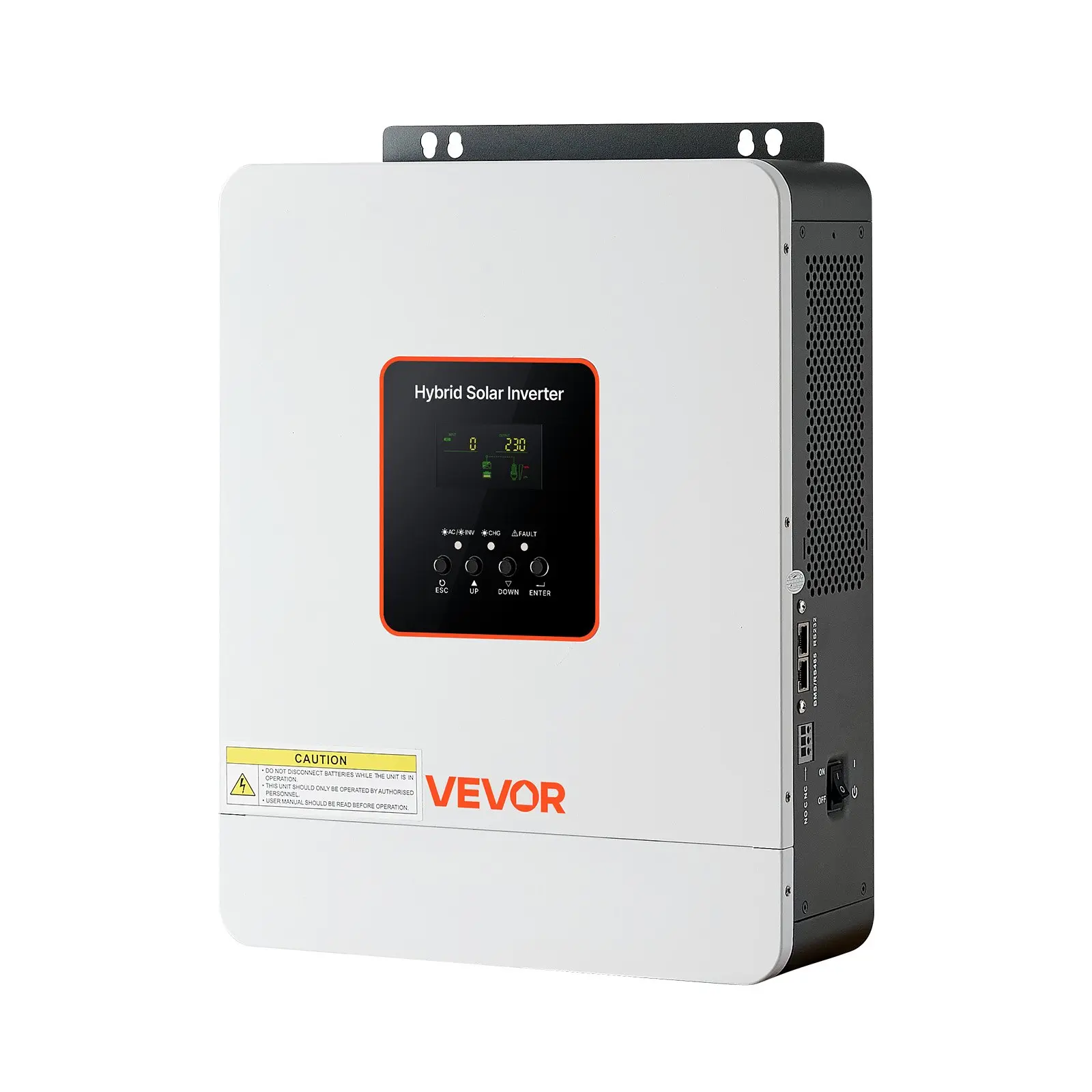 VEVOR 3000W Hybrid Solar Inverter, 24V DC to 230V AC, Pure Sine Wave Power Inverter, Built-in 80A MPPT Solar Controller, Compatible with Lead Acid Lithium Battery, for Home, Camper, Off-Grid