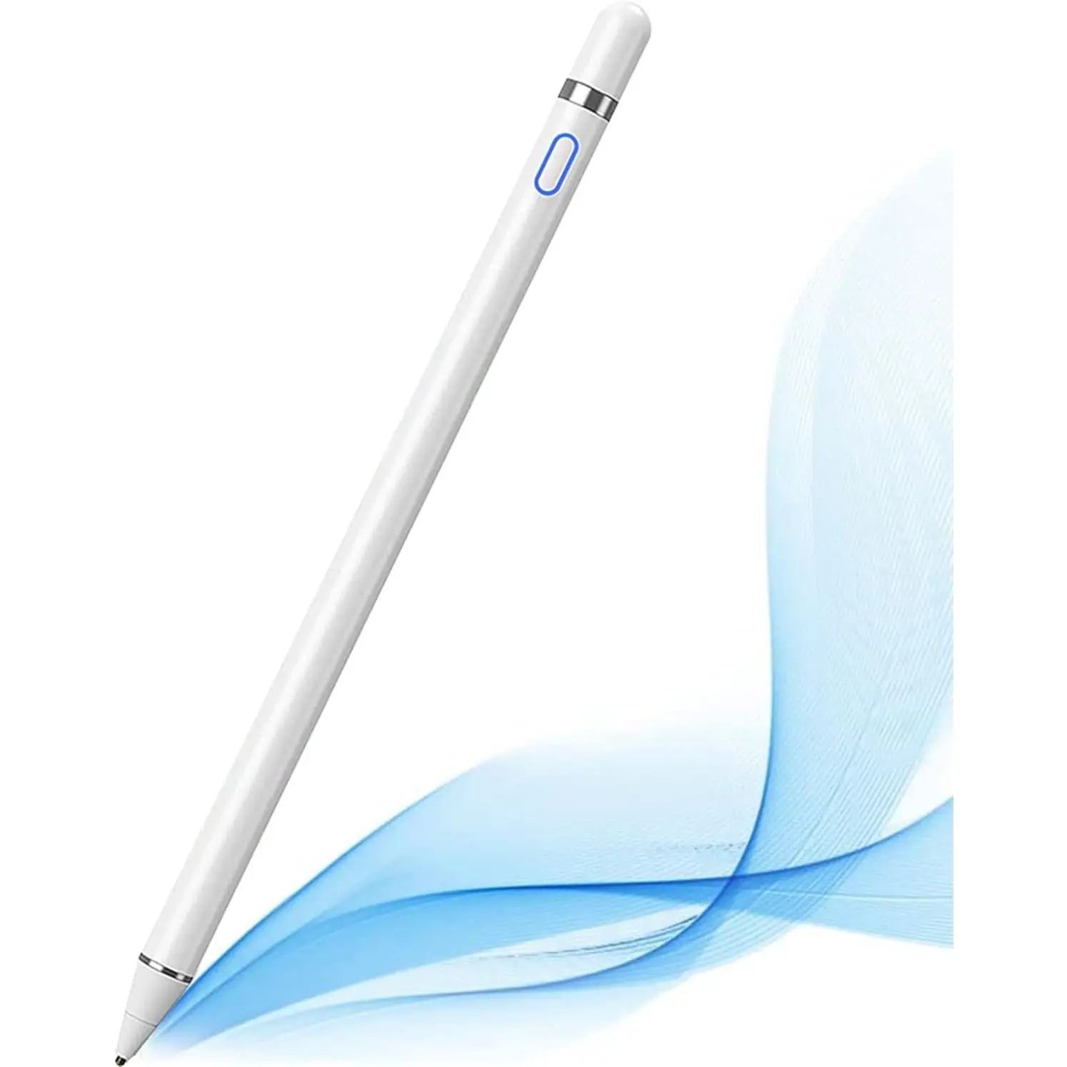 Digital Stylus Pen for Touchscreen, Stylus Pencil for  iPad mini/Pro/Air, , , , Android and  Phone & Tablet, 1.5mm Fine Point Rechargeable Pens - White
