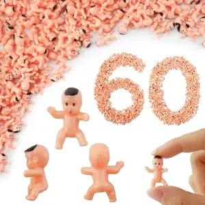 60 Pieces Mini Plastic Babies 1 Inch Baby Doll for Baby Shower Party Favors, Party Decorations, Babies Bathing and Crafting