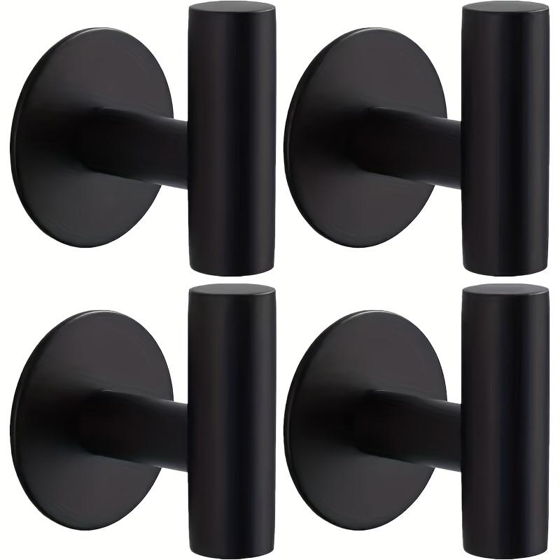 2-piece set of plastic hooks, no-drill adhesive hooks, suitable for bathroom, hat and closet storage, wall-mounted, silver/black/gold