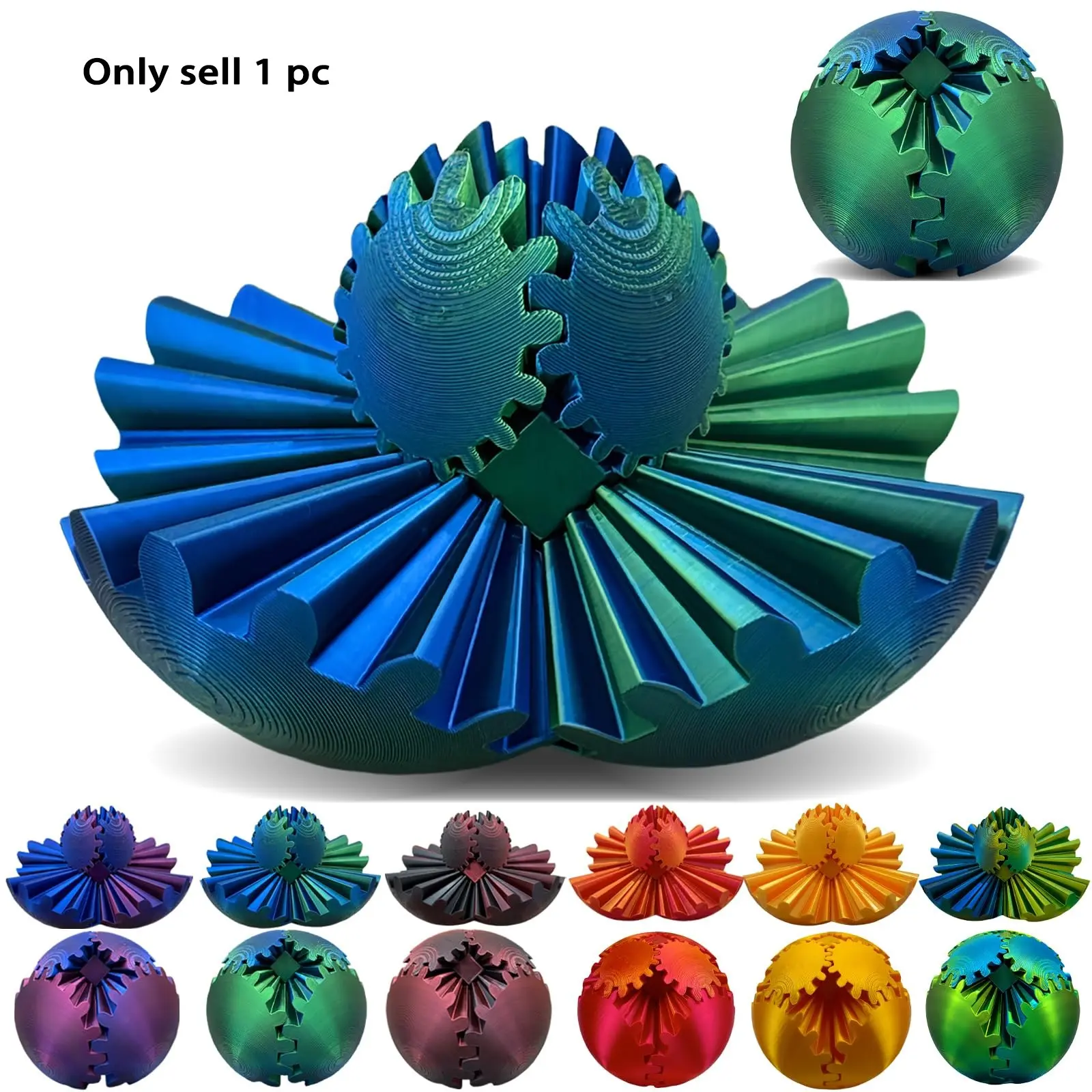 3D Gear Rotating Ball, Creative Colorful Gradient Gear Rotating Ball, Car Interior Decoration, Car Accessories for Car Gift