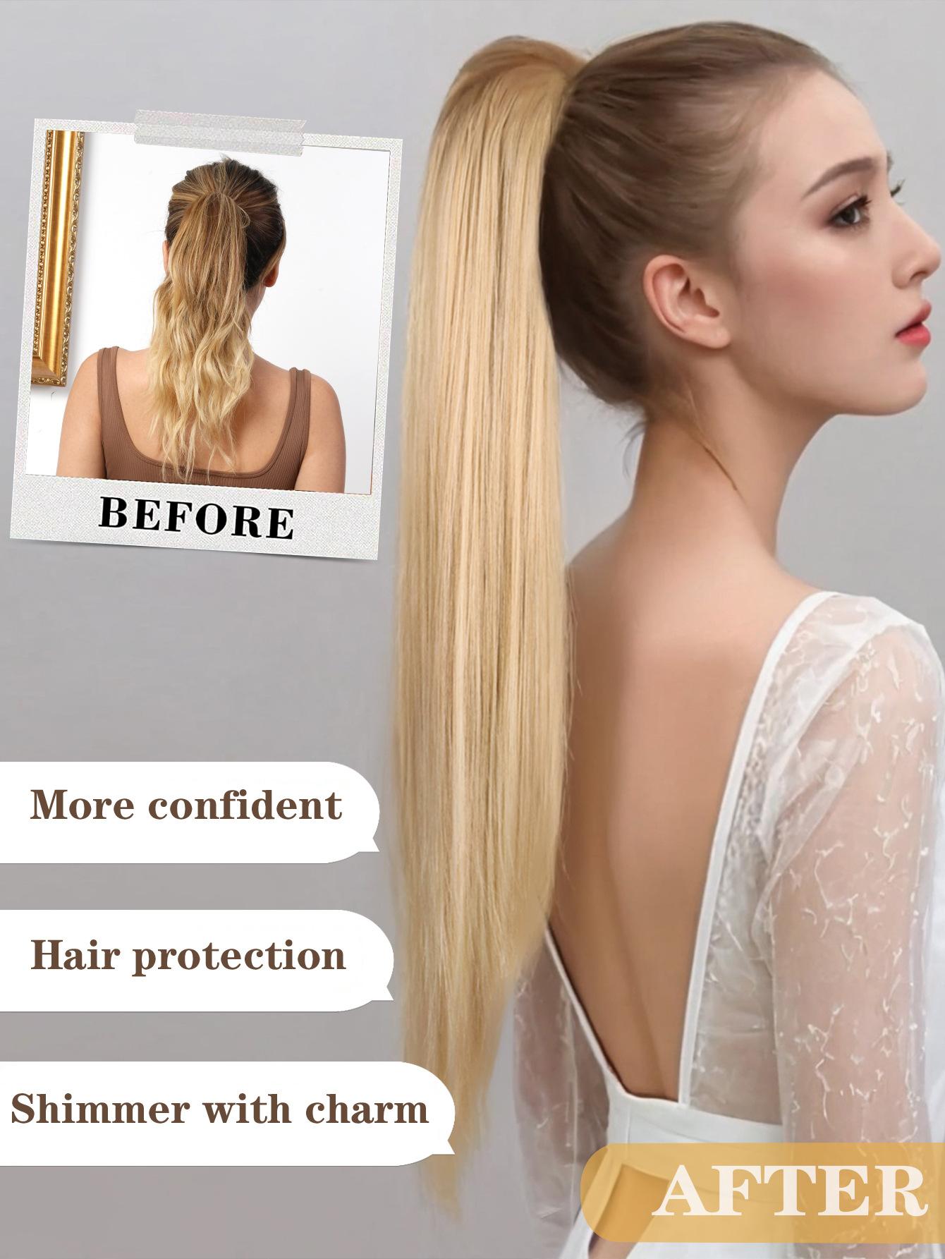 26-Inch Long Straight Purple Ponytail Wig for Women | Claw Clip Design | Natural-Looking Hair Extension Perfect for Daily Wear, Parties & Casual Outfits