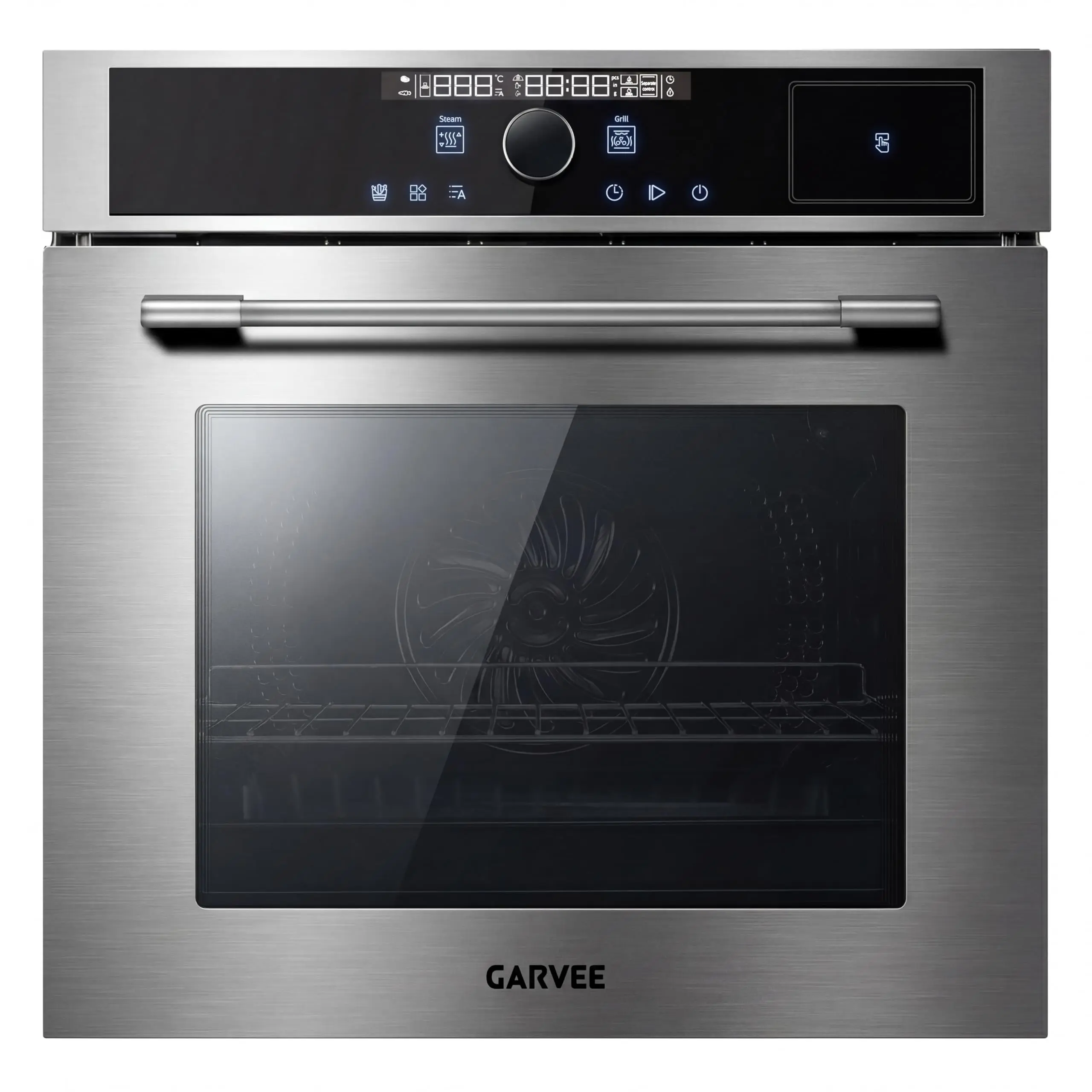 24 Inch Built-in Steam Oven Combo, 2.5 Cu.ft Electric Wall Oven with Touch & Knob Control, Steam Function, 5 Cooking Modes, Triple Glass Door, Easy Clean Interior, Timer & Safety Lock, Stainless Steel