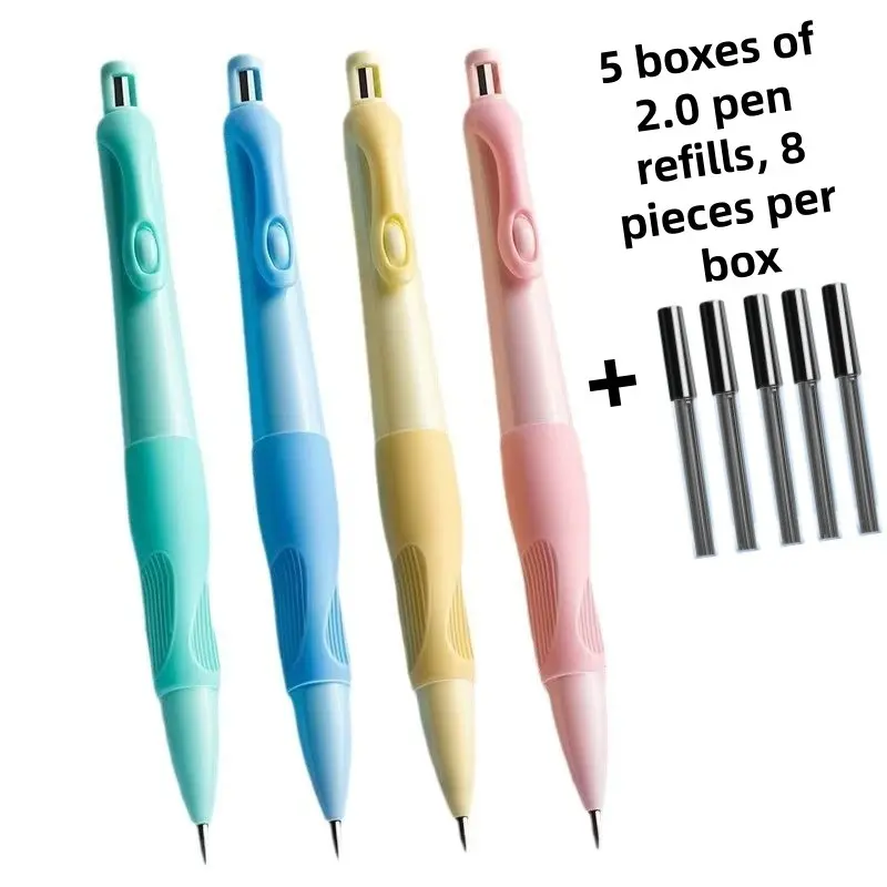 9-Piece Automatic Pencil Set for Kids, Corrects Pen Grip, Smooth Writing, Thick Pencils, Ideal for Kindergarten Use