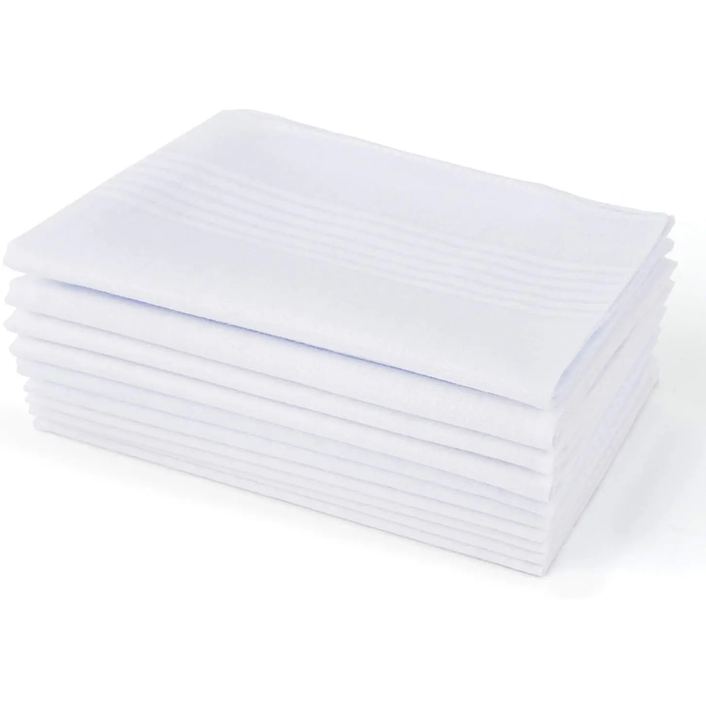 Men's Handkerchiefs 100% Soft Cotton White Hankie Hankerchieves