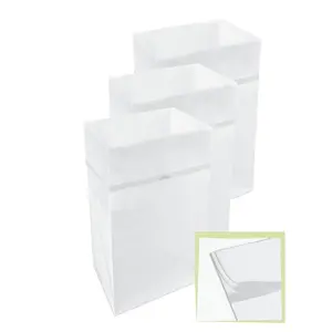 30 Gallon Disposable Pop-Up Trash Cans (3-Pack, Multi-Liner) with Fitted Bags – Foldable Garbage & Recycling Bins for Parties, Events & Kitchen (White 30" H x 14" W x 17" D)