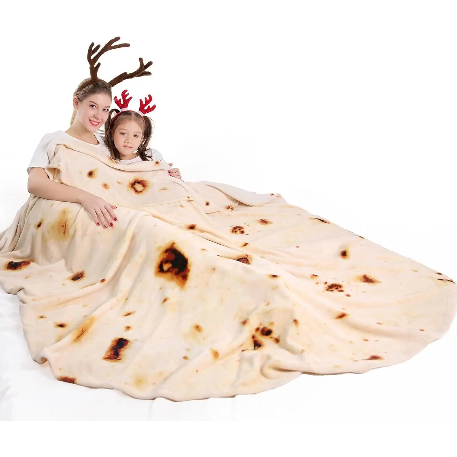 Burrito Tortilla Taco Blanket 71 inches for Adult Kids, Realistic Tortilla Throw Blanket Funny Gifts for Women Men Teen Boy Girl, Soft Flannel Food Blanket for Christmas Birthday Gifts-Yellow