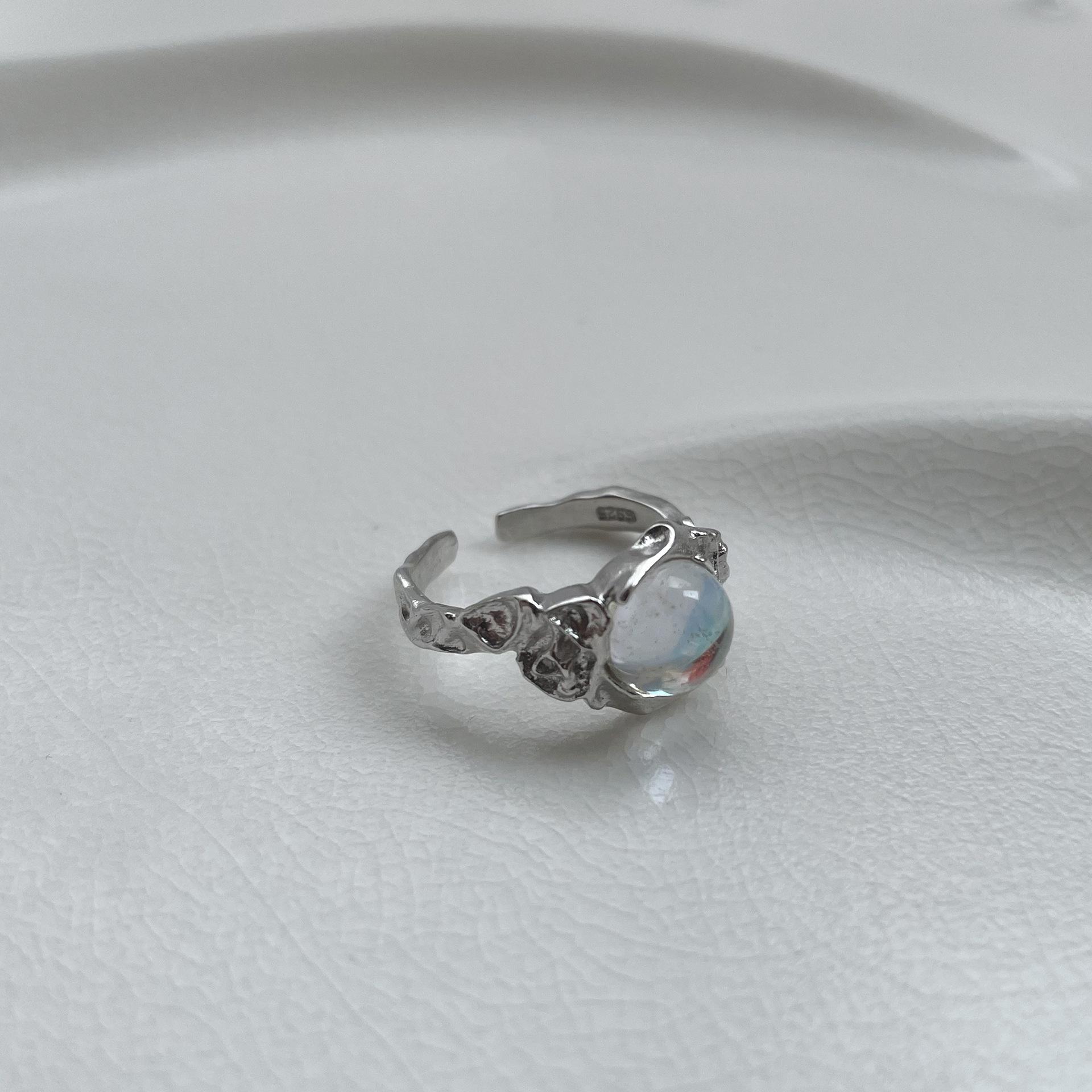 [Phantom Ring] French-style unique moonstone ring with a high-end feel, niche ins-style simple women's ring