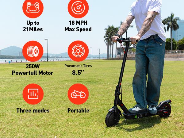 Foldable Electric Scooter for Adults - 350W Motor, 18 MPH Speed, 21 Miles Range, Commuter Scooter with Smart Display & Dual Brakes, for Adults Commuting & Daily Travel Foldable Electric Scooter for Adults - 350W Motor, 18 MPH Speed, 21 Miles Range, Commuter Scooter with Smart Display & Dual Brakes, for Adults Commuting & Daily Travel