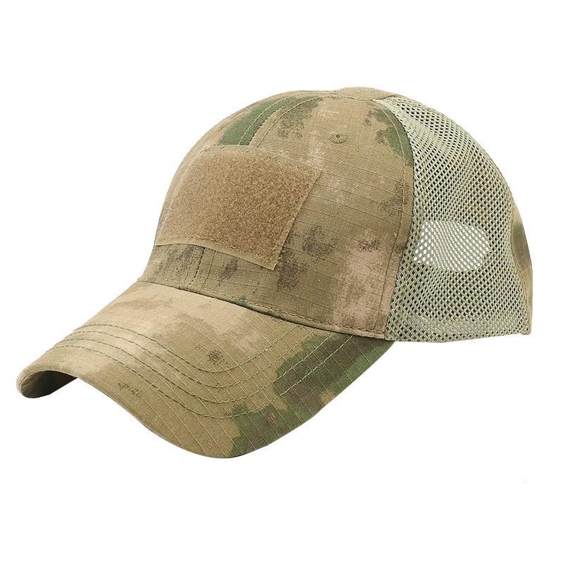 Men's Military Tactical Mesh Baseball Cap, Camouflage Velcro Duckbill Cap, Hiking Sun Protection Hat, Digital Camouflage, Suitable for Outdoor Hiking