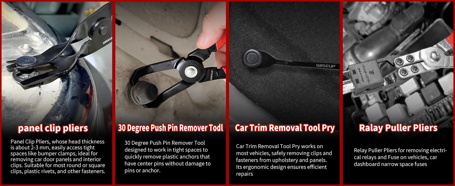 8-Piece Fuel Line Disconnect Tool Set – Fuel Line/Hose Clamp/Removal Pliers, Disconnect/Push Pin, Relay, Panel Clip Remover & Caliper