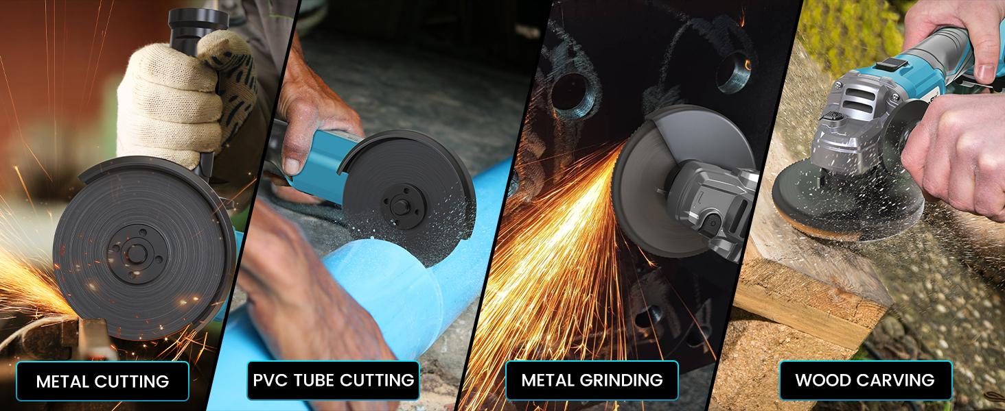 SEESII Cordless Angle Grinder Kit with 2x4.0Ah Batteries, 10000RPM Brushless Electric Metal Grinder w/ 4-1/2" Cutting Wheel, Flap Wheel, and Wool Carving Wheel for Precision Cutting & Grinding SEESII Cordless Angle Grinder Kit with 2x4.0Ah Batteries, 10000RPM Brushless Electric Metal Grinder w/ 4-1/2" Cutting Wheel, Flap Wheel, and Wool Carving Wheel for Precision Cutting & Grinding