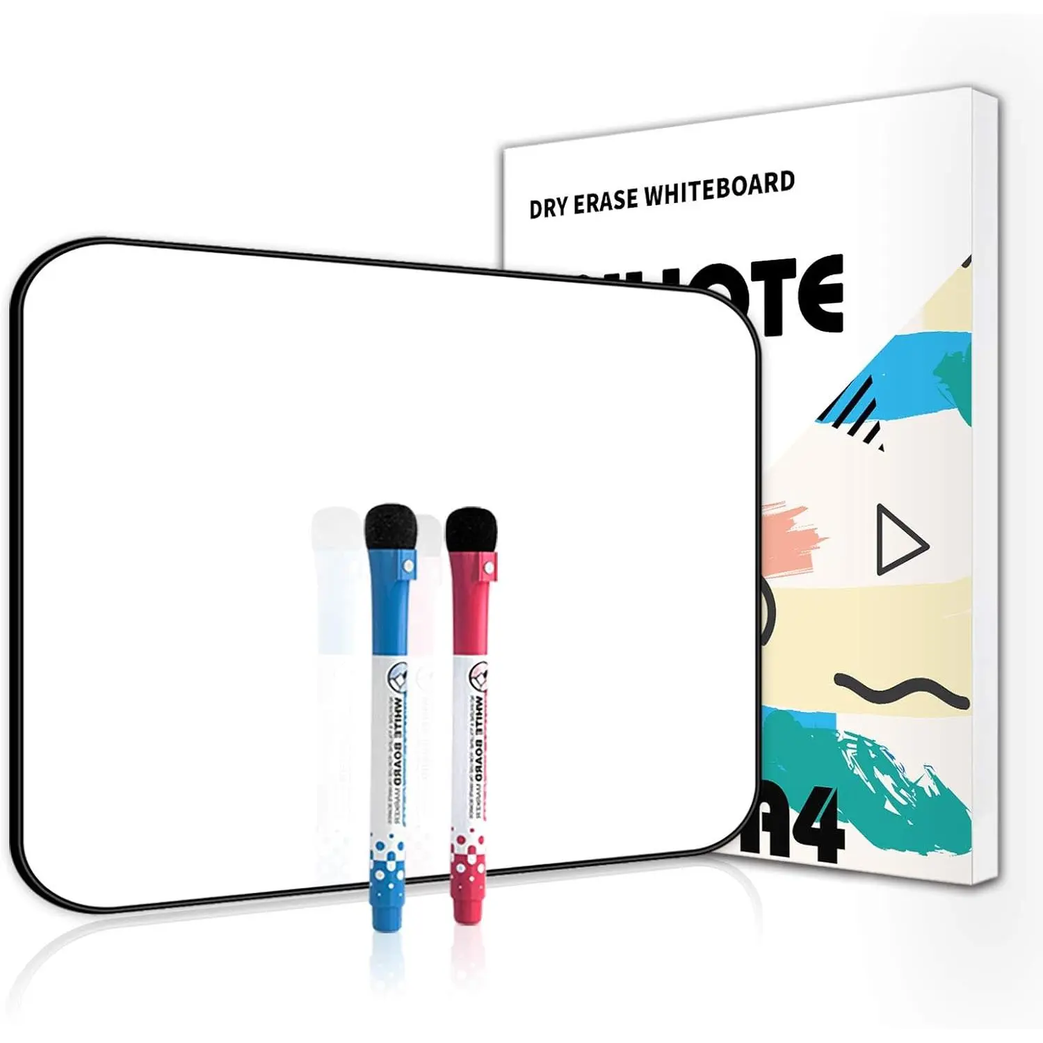 Small Dry Erase Board for Students,12"x 8" Double Sided Whiteboard | Personal Handheld Lap Whiteboard for School Classroom & , Portable Drawing & Writing Memo Board w/ 2  Markers