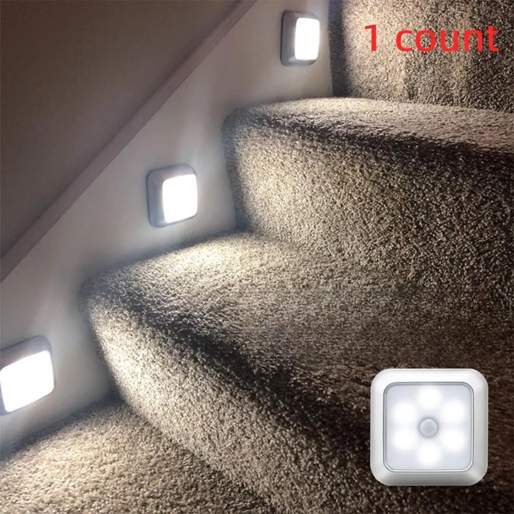 LED Motion Sensor Night Light, Wireless LED Wall Lamp, Closet Cabinet Stair Light, Indoor Decoration Light for Bedroom Corridor Staircase