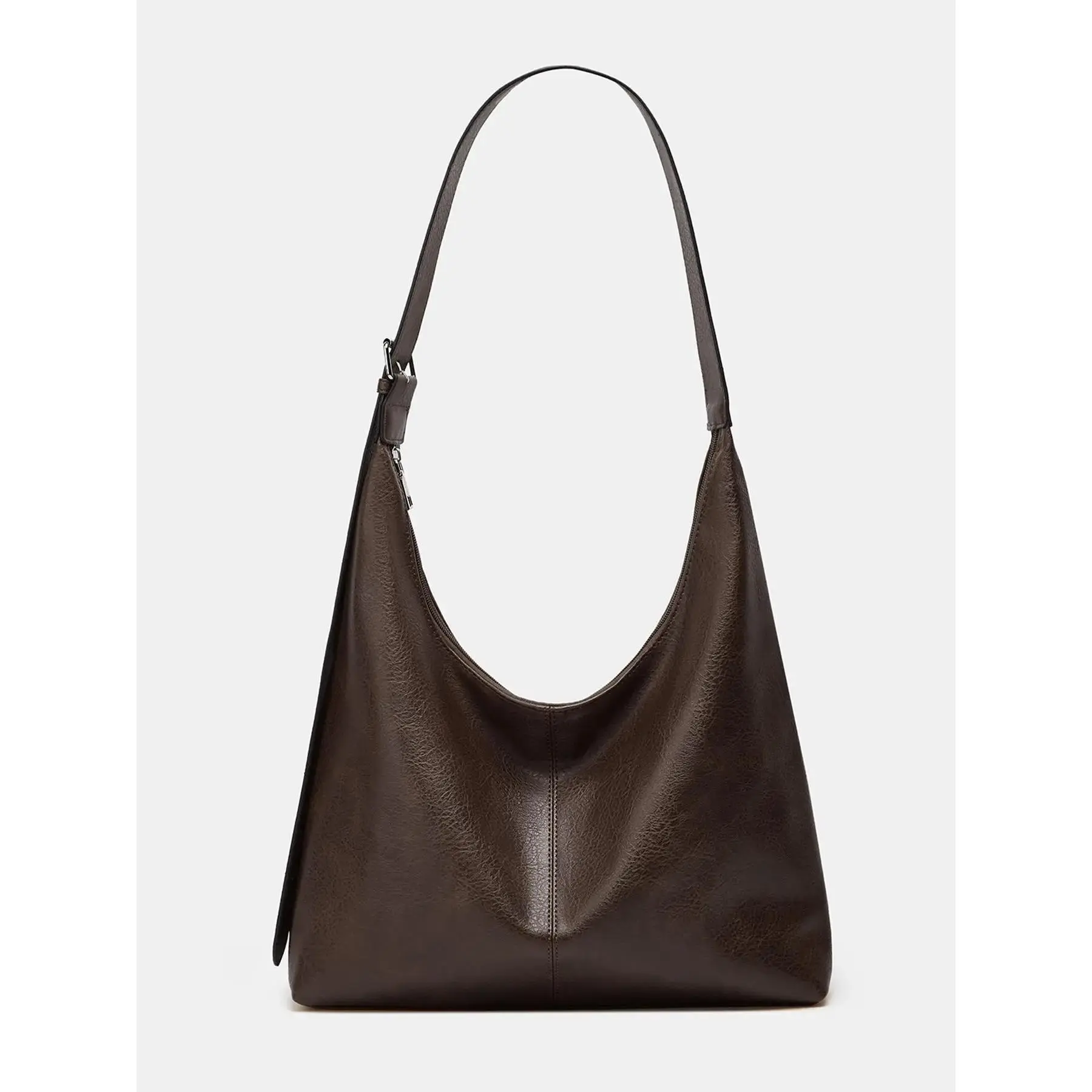 Women's Solid Color PU Leather Shoulder Bag, Simple Large-Capacity Crossbody Bag, Trendy High-quality Daily Commuting Bag, Girl Fashionable Shopping Bag,，