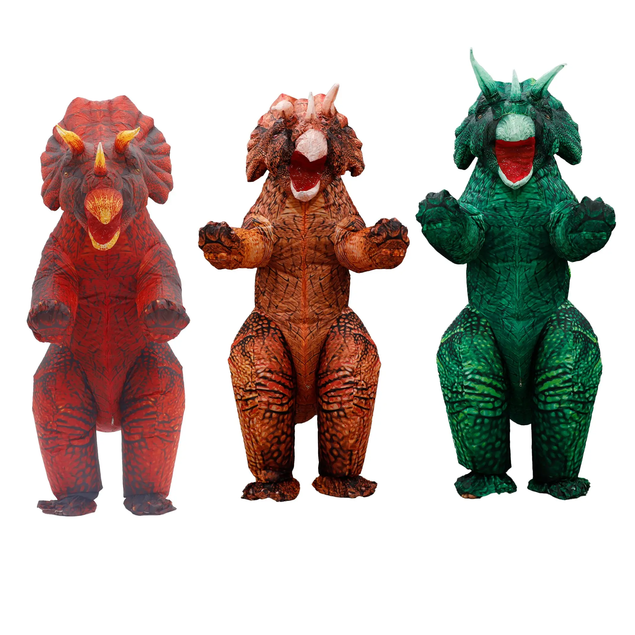 Inflatable Triceratops Dinosaur Costume, Full-Body Air Blow Up Outfit for Adults, Funny Inflatable Suit for Halloween, Cosplay & Themed Parties