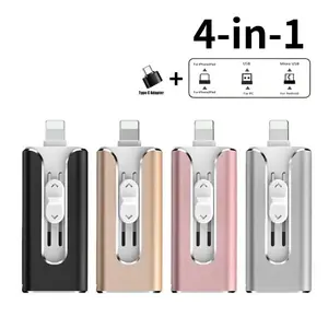 4 in 1 Portable Type-C Plug & Play Flash Drive, Push-pull Design Flash Drive, High-speed Transfer Flash Drive, Phone Storage Expansion Vintage for christmas gifts