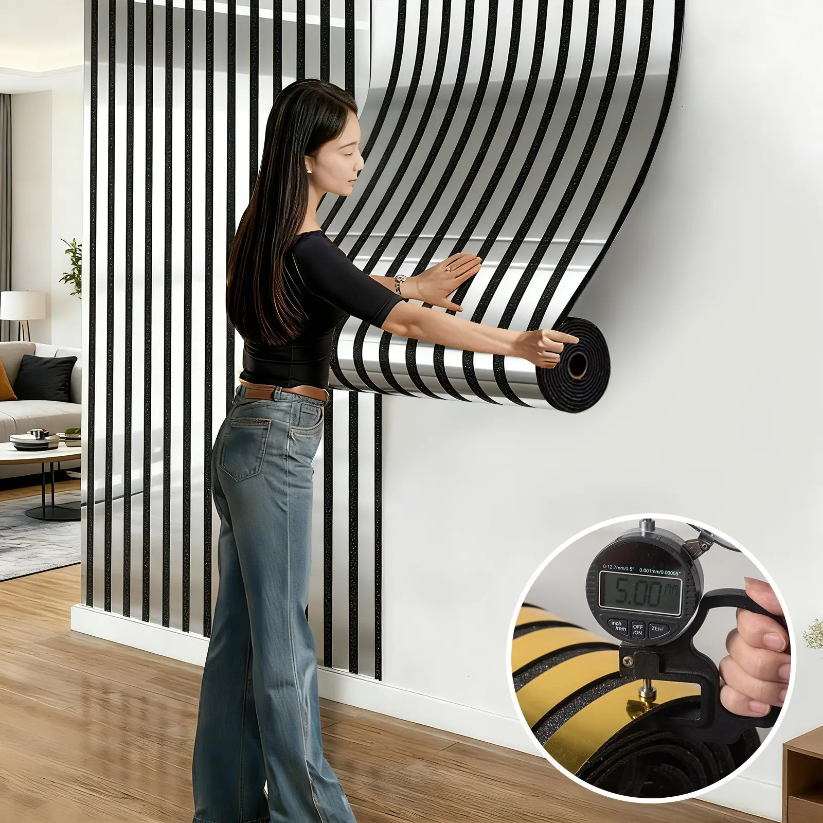 Thickened Retro 3D Framed Grooved Self-Adhesive Wallpaper, Vintage Peel And Stick Wallpaper, with Glossy Metallic Surface, Removable and Waterproof, Ideal for Living Room Accent Walls, Kitchen Surfaces and Bedroom Decoration