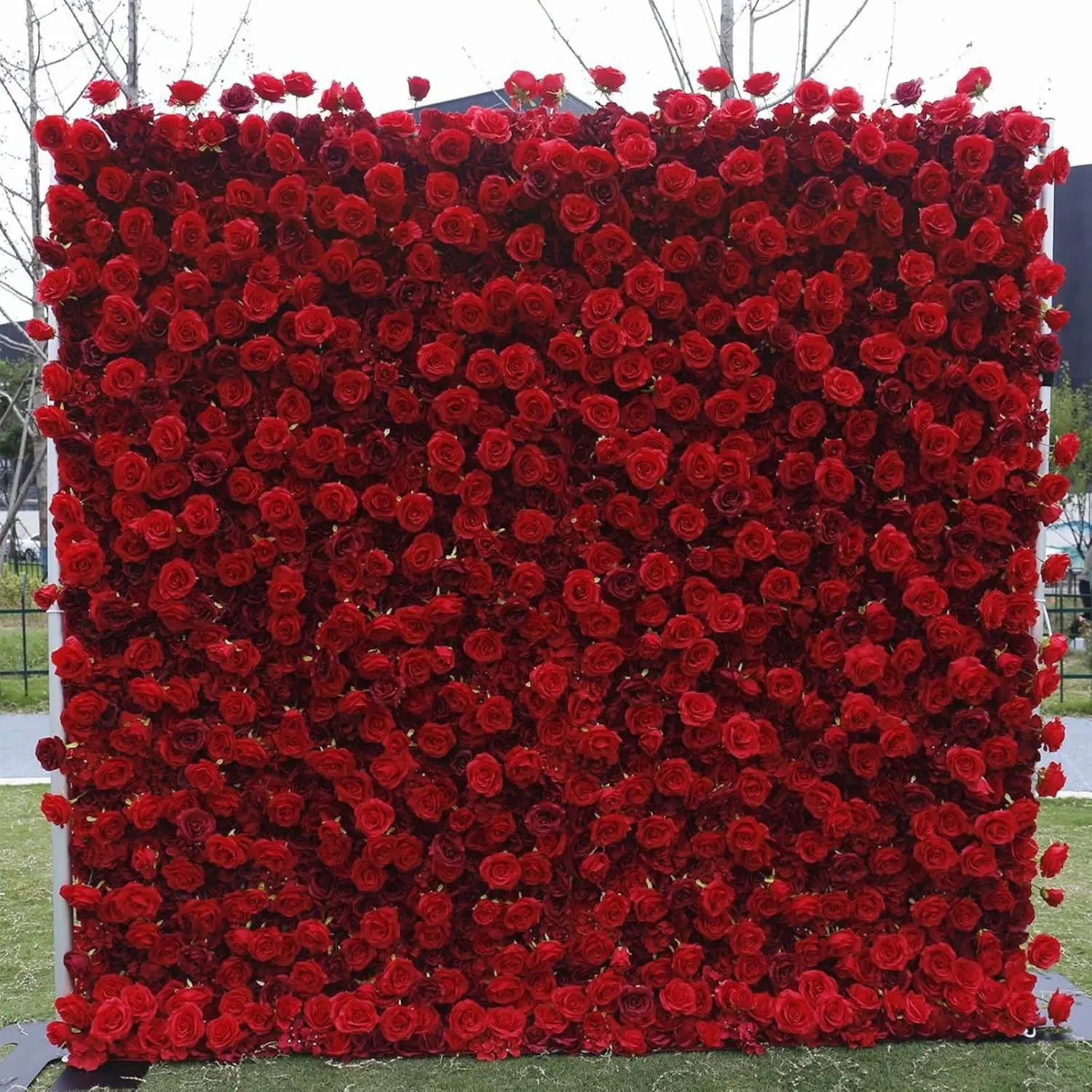 Elegant 5D Silk Artificial Rose Peony Wall Panel, Realistic Flower Wall Background, Ideal for Parties, Weddings, Baby Showers, DIY Photography