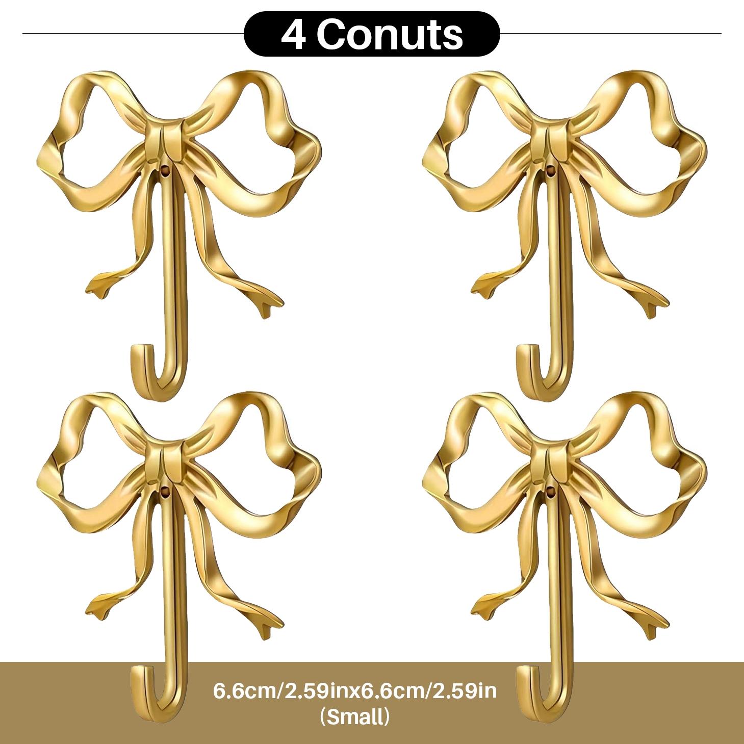 Bow-knot Design Wall Hook, 2/4 Counts/set Exquisite Decorative Wall Hook, Towel Hook, Home Organizer for Bedroom Bathroom Living Room Kitchen