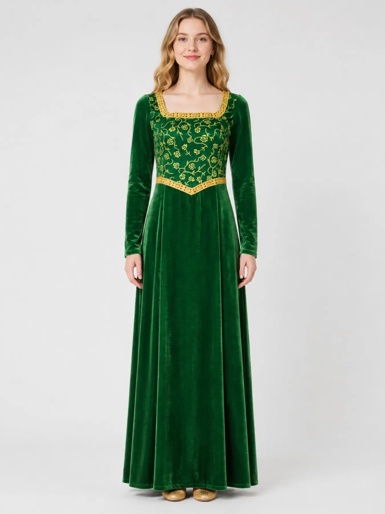 Princess Cosplay Dress Solid Slim-Fit Unlined All-Seasons Costume Set, Ideal for Parties & Role Play Events, Women Clothes