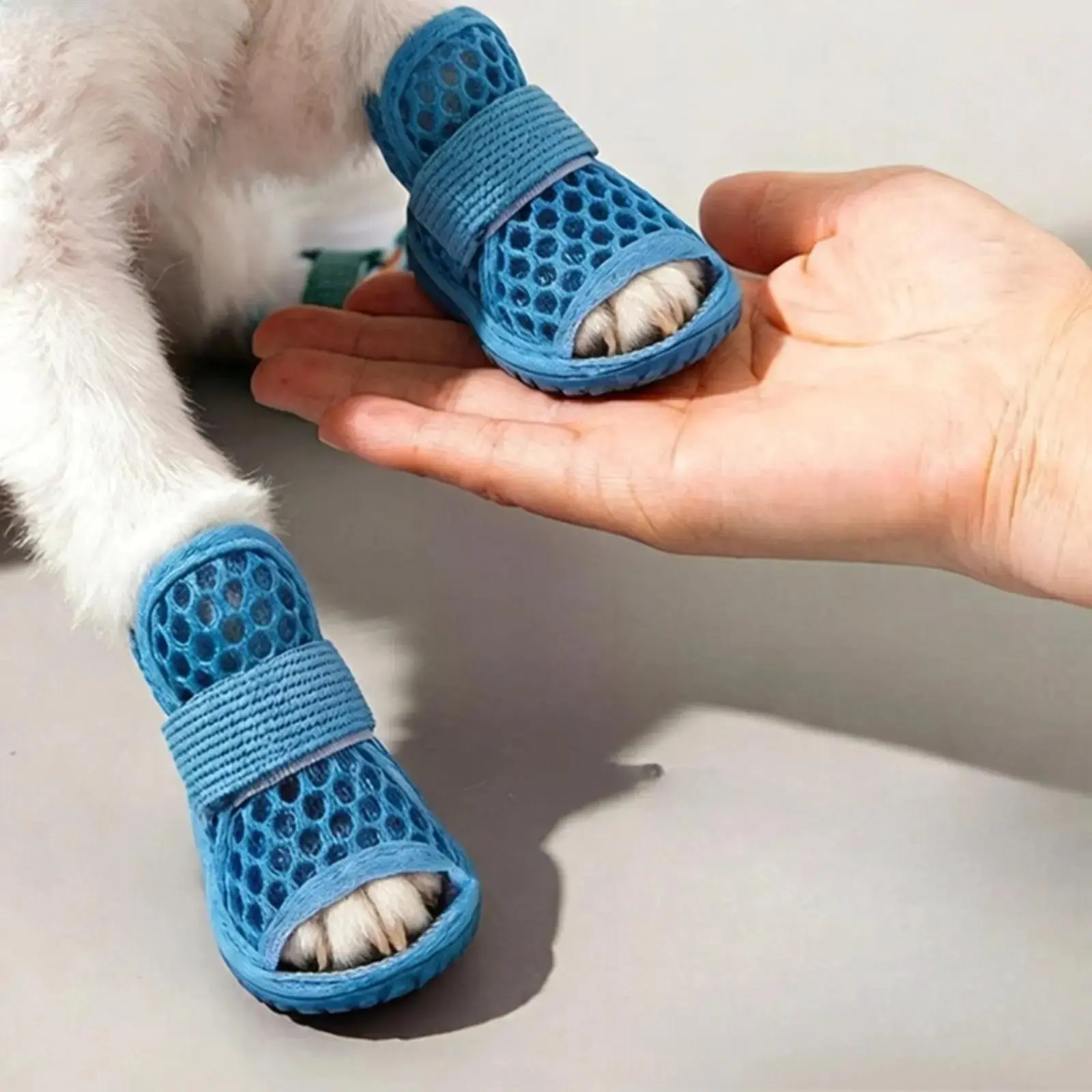 Breathable Dog Shoes for Small Dogs & Puppies, Summer Mesh Pet Sandals with Secure Elastic Straps, Lightweight Paw Protector Boots for Outdoor Walking, Beach Trips, Travel and Daily Strolls tiktokshopbacktoschool