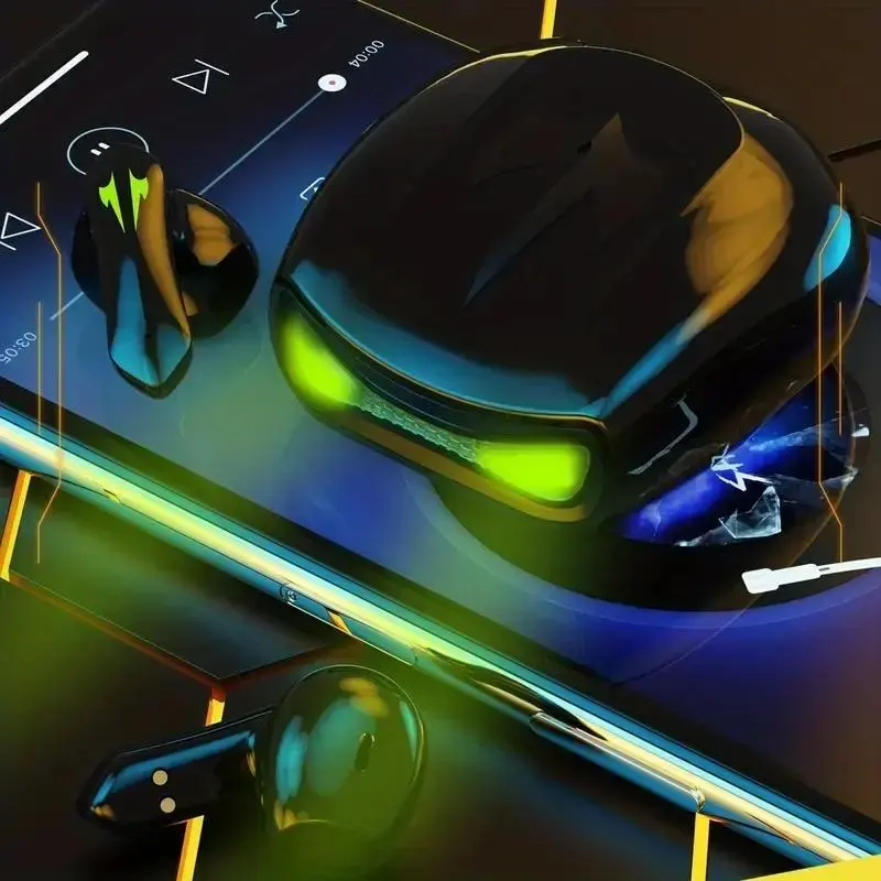 RGB Game Mode Wireless Earbuds with Noise Cancellation, Long Battery Life, Excellent Sound Quality, Bluetooth-compatible Headphones for Sports