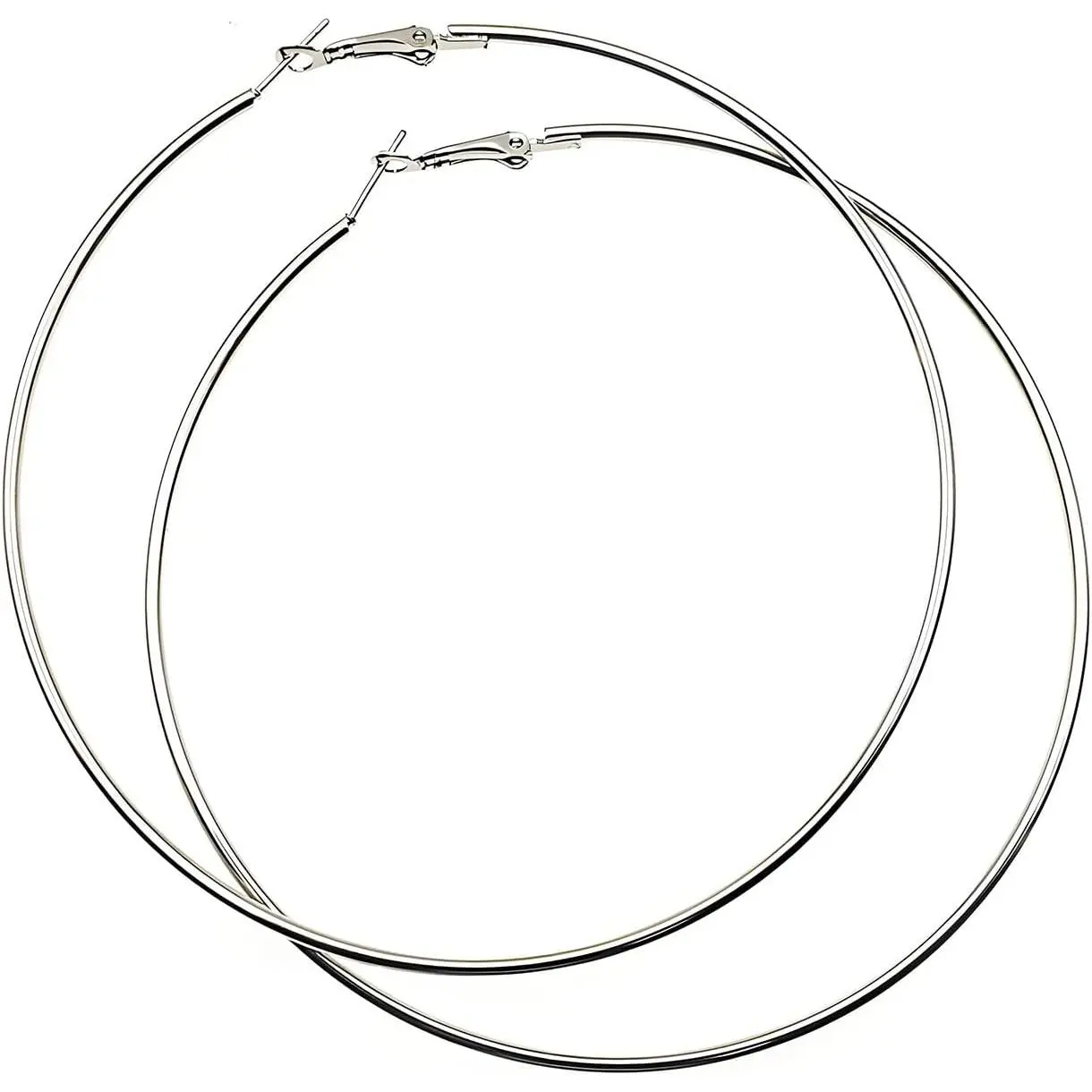 Women’s 10cm Diameter Jumbo Hoop Earrings - 18g per Pair Geometric Thin Wire Statement Earrings, Nickel-Free for Sensitive Ears, Casual Elegant Comfortable, Anniversary Birthday Gift, Endless Wire Design, Fashion, Hypoallergenic