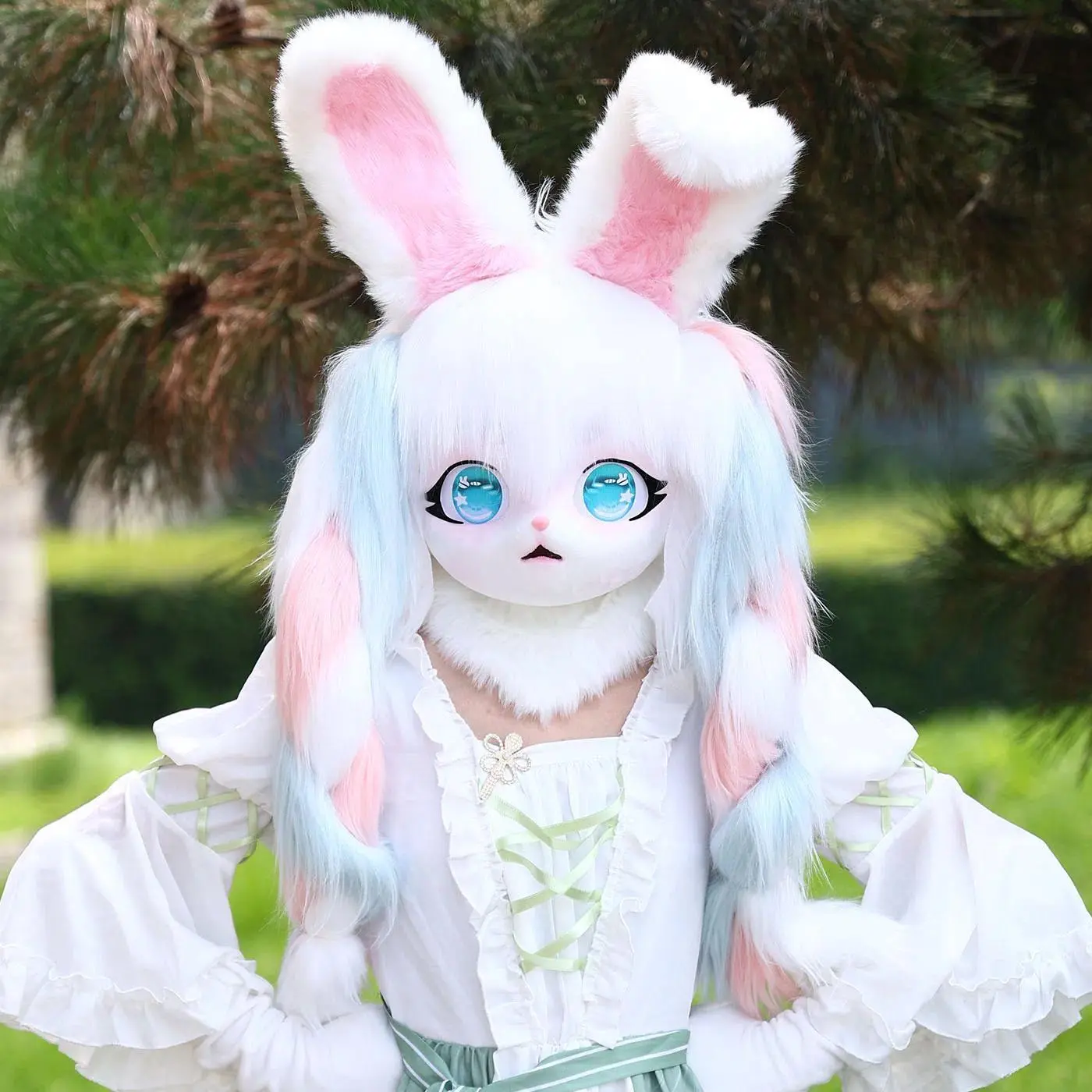 Customizable Plush Texture Polyester Kigurumi Fursuit Head Mask - t3,t4,t5,t6,t7 Accessories, Cat/Fox Animal Print Costume Prop, Adjustable Size Fashion Accessory for Halloween, Cosplay (Children's Gift)