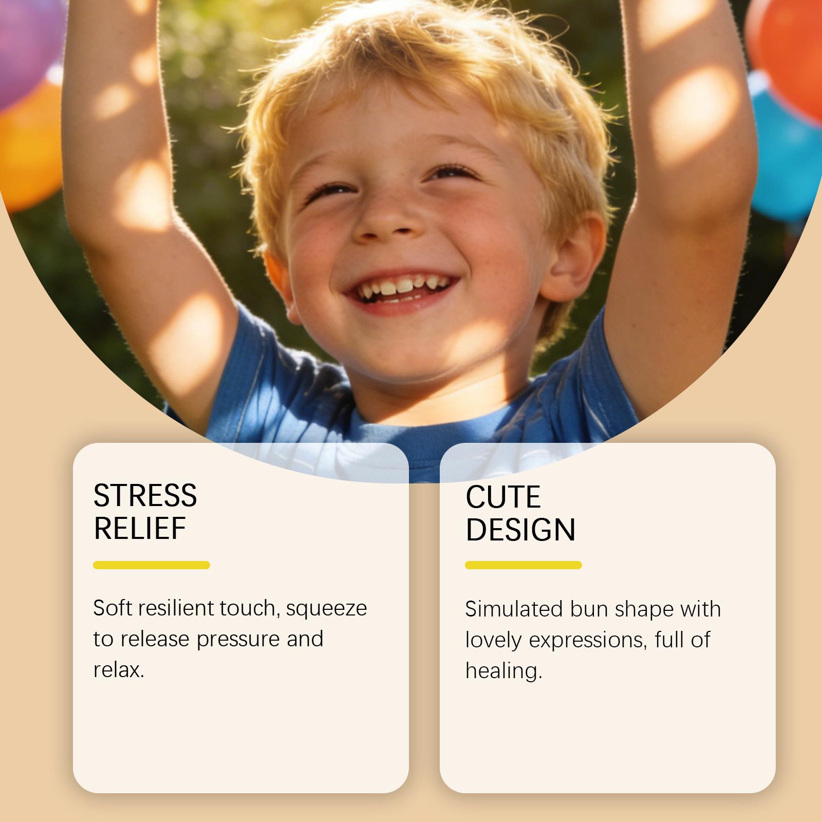 A creative glitter squashable toy shaped like a real bun and filled with dazzling glitter.Soft and bouncy, it won't deform even after repeated squashing-making it an ideal stress-relieving toy and creative gift.