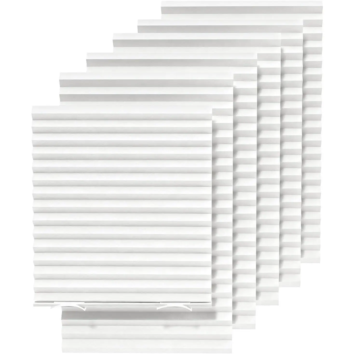6 Packs Temporary Blinds for Indoor Windows, Light Filtering Paper Shade, Easy to Cut and Install, 36" W x 72" L, Black Out Window Cover with 12 Clips, White