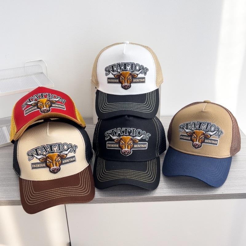 Hot-selling American retro series baseball cap, European and American hip-hop style, mesh breathable, large brim, adult cap