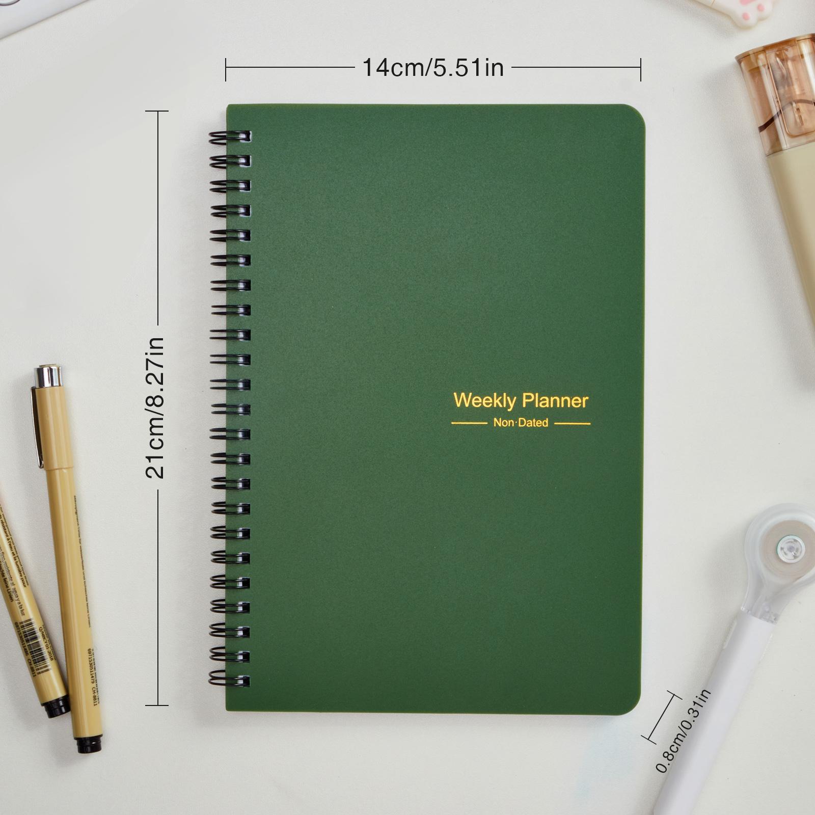 Weekly Notebook, 1 Piece Portable Spiral Notebook, Weekly Planner Journal Book, Budget Planner Books for Home Office School Supplies, Spiral Bound Planner