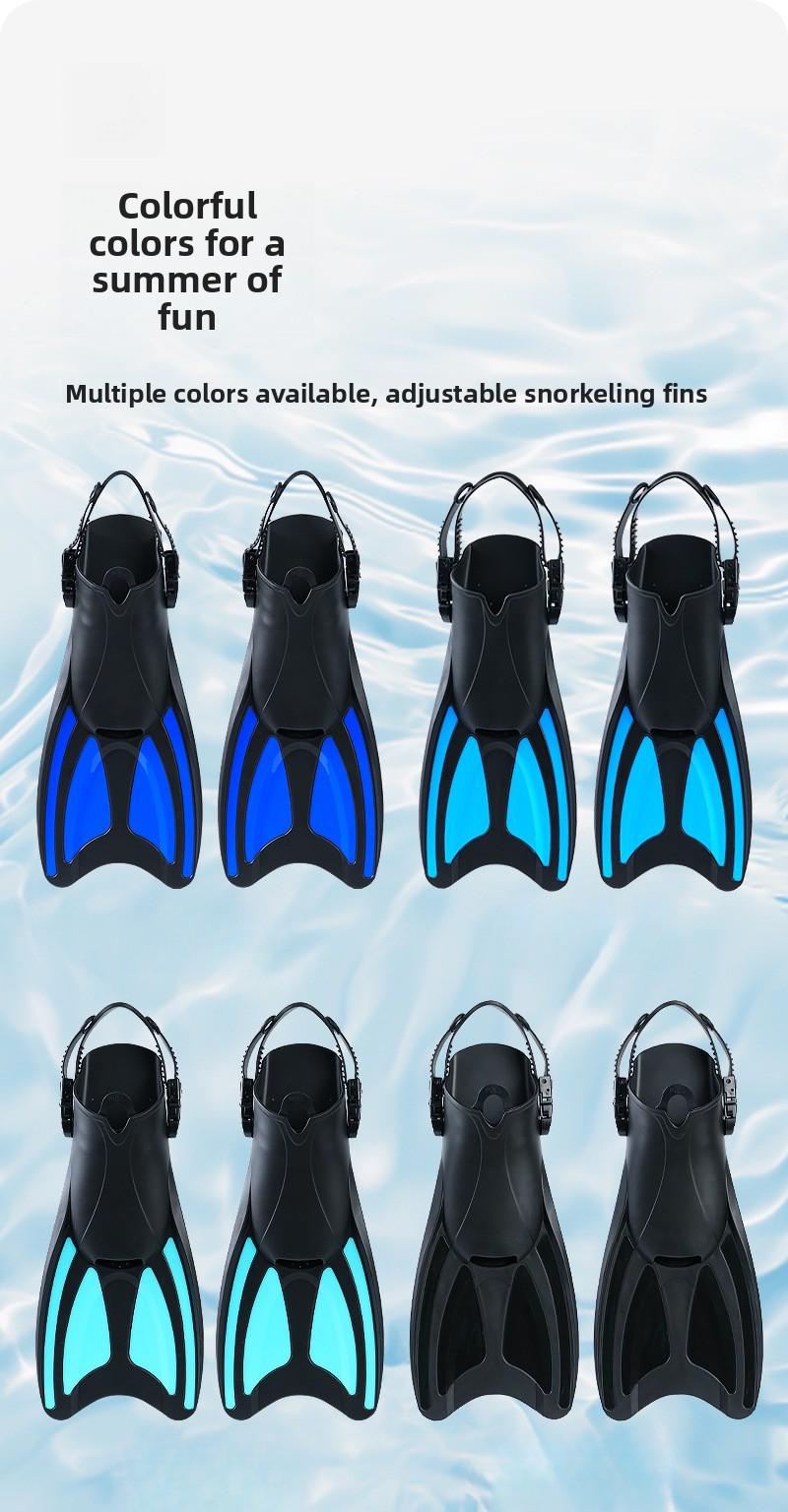 Snorkeling fin set, dry snorkel, diving mask, face mask, adult and children's fins, swimming equipment