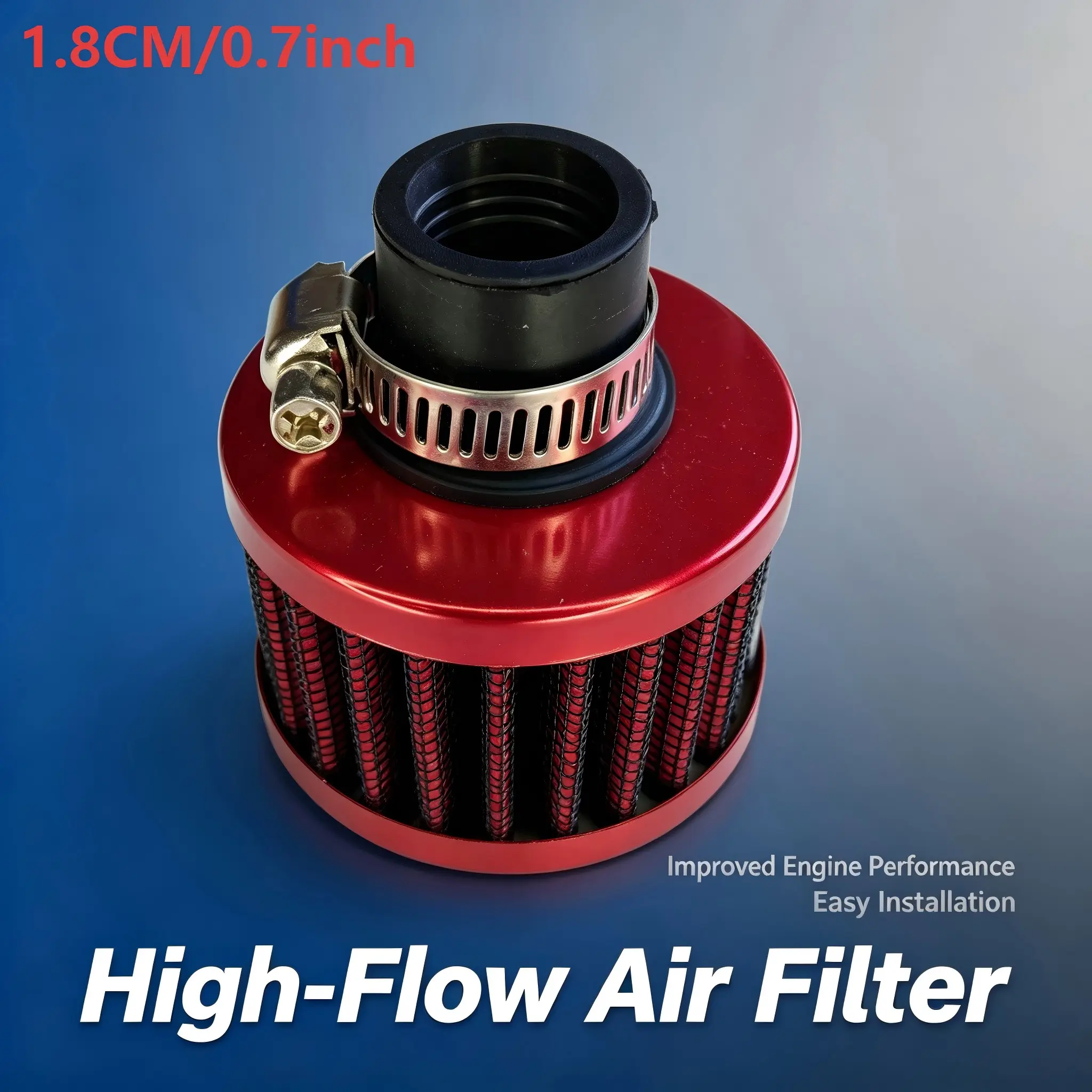 2pcs 18mm Mini Air Filter, Universal Crankcase Vent, Cold Air Intake Breather Filter, Chrome, Aluminum Alloy, Af015 Model