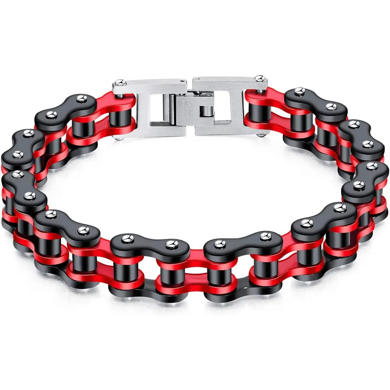 Mens Bikers Bracelet Stainless Steel   Chain Bracelets 8.4 Inch