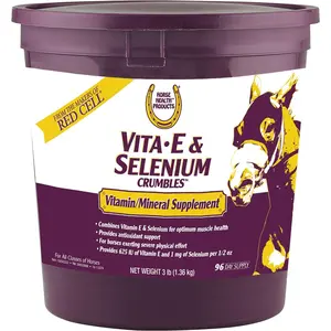 Horse Health Vita E & Selenium Crumbles Vitamin Supplement, Supports Optimal Muscle Health & Antioxidant Support, Selenium and Vitamin E Supplements for Horses, 3 lb, 96 Day Supply