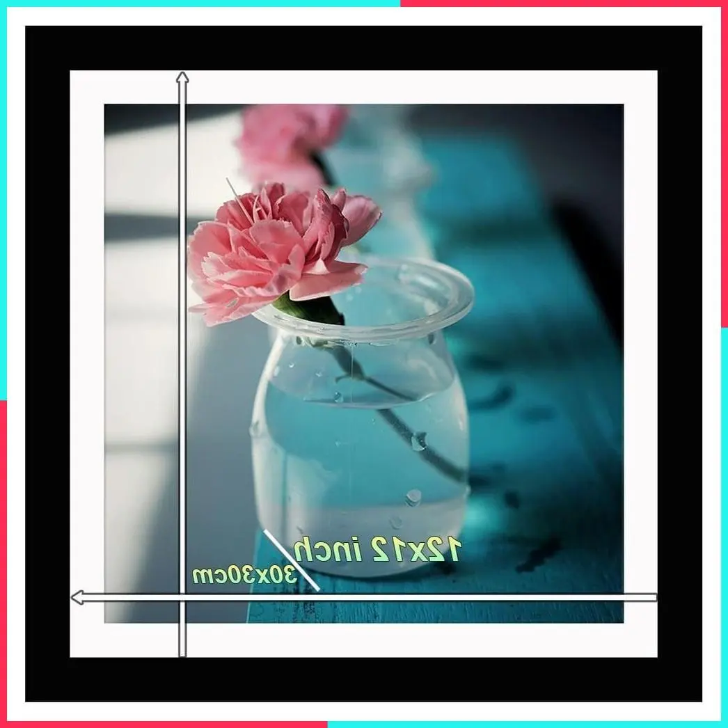 12x12in/30x30cm Diamond Painting Picture Frame, Black Natural Solid Wood with Acrylic Protection Glass, Back Mat and Hanging Kit
