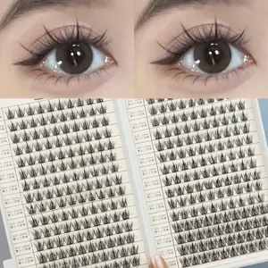 1 box of 320 cluster C-shaped curling set -320 pieces 10-13mm group eyelash extension, lazy trilogy, suitable for home makeup, DIY eyelash styling, easy to create beauty