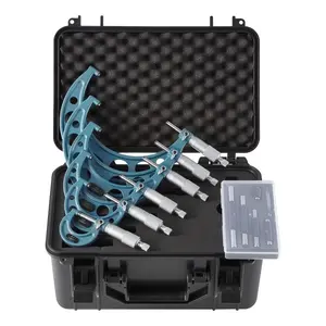 VEVOR 6 PCS Micrometer Set, 0-1"/1-2"/2-3"/3-4"/4-5"/5-6" Machinist Outside Micrometer, Precision 0.0001 Accuracy, Professional Machinist Tools with Protective Case, for Metalworking Engineering
